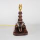 Vintage 1950s Carved Wooden Mahogany Crocodile Table Lamp