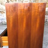 Vintage modular chest of drawers in teak and grey skaï, circa 60's