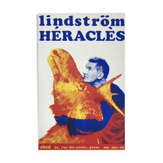 Bengt LINDSTRÖM, Heracles / Galerie ABCD, 1977. Affiche originale en sérigraphie