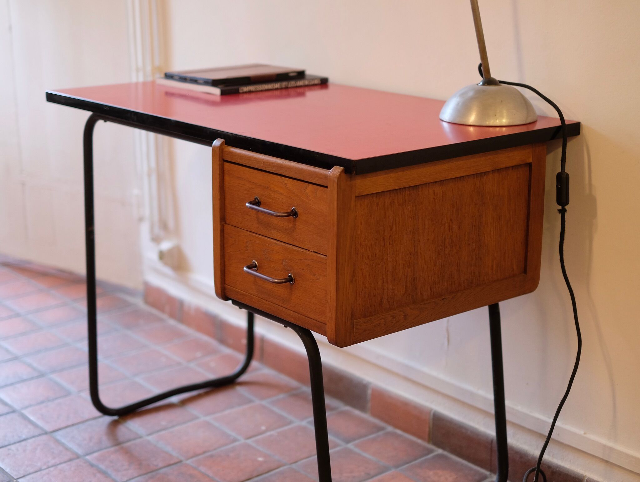 Vintage red formica desk