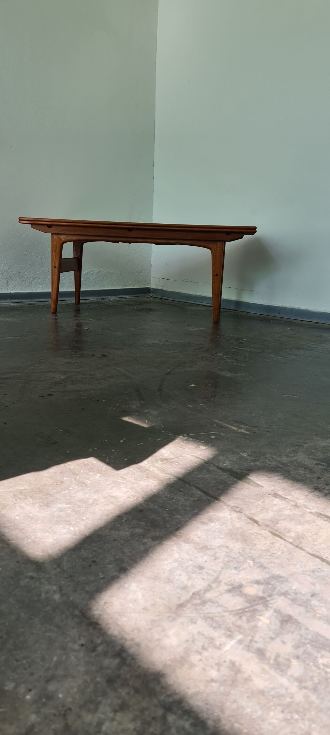 Vintage teak Danish Design adjustable table by Trioh Denmark .