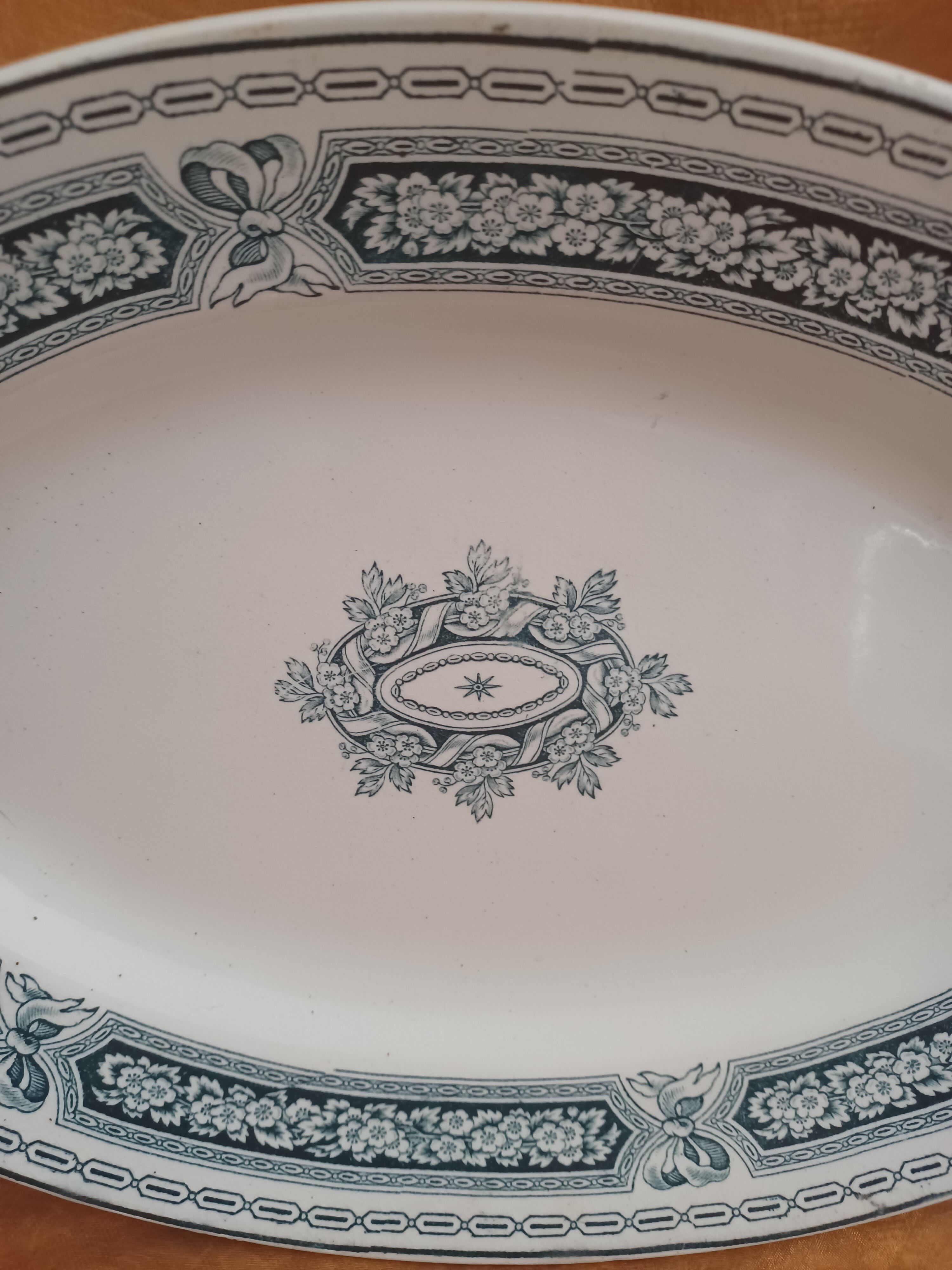 Iron Earth Oval Dish. Saint-Amand and Hamage