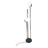 1970s opaline chrome floor lamp