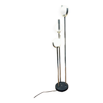 1970s opaline chrome floor lamp
