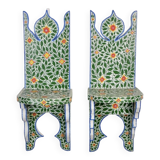 Pair of hand-painted Tunisian bedside tables or shelves