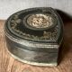 Old large leather jewelry box with a central medallion, XIX century, Napoleon III
