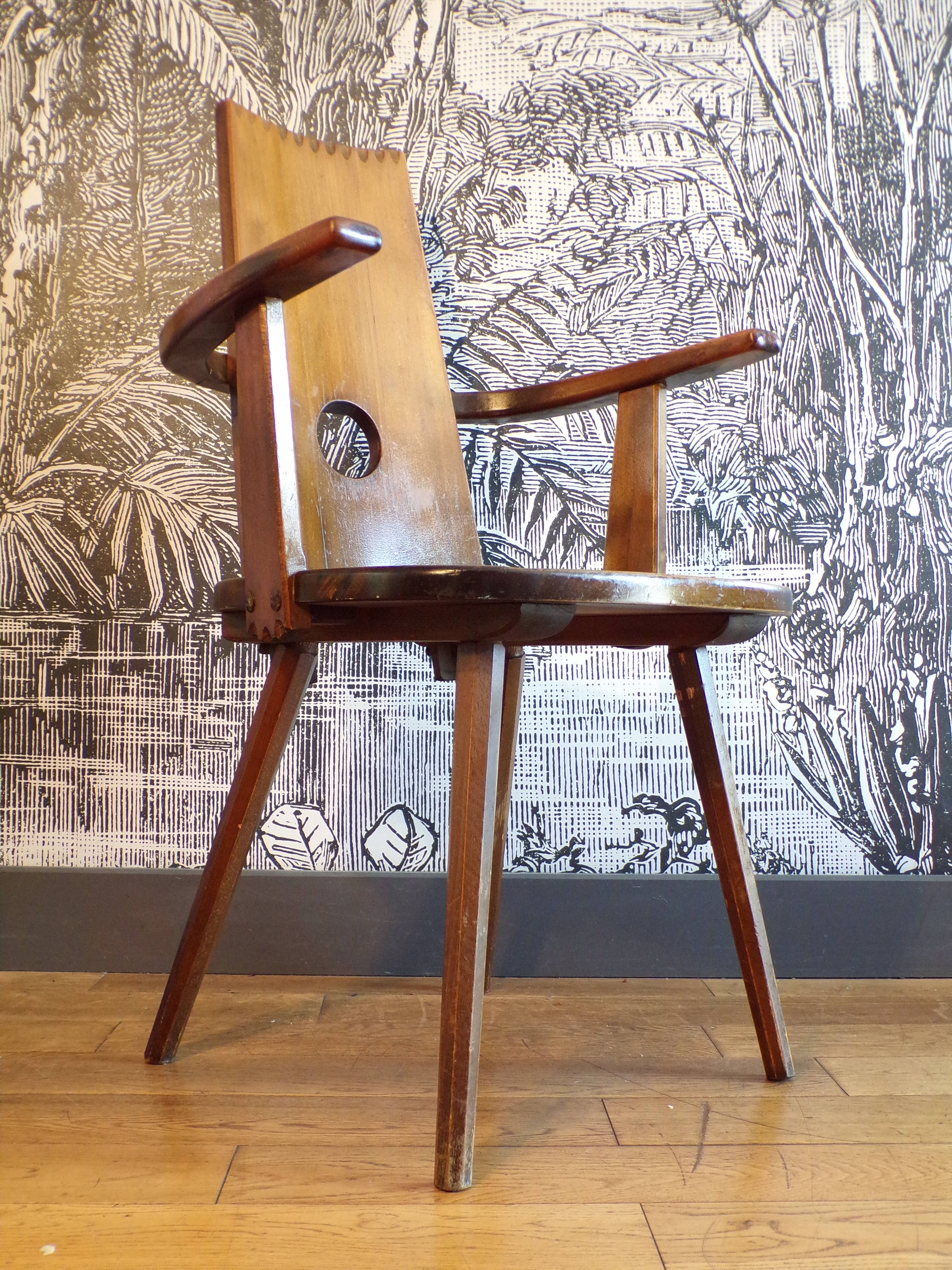 Brutalist armchair French work 1960