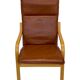 Vintage Danish armchair cognac leather by Stouby