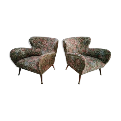 Paire de fauteuils organiques années 50-60