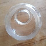 Suspension TULIPE of LAMP XIXth CRYSTAL Blown decorated with engraved vine leaves and grapes