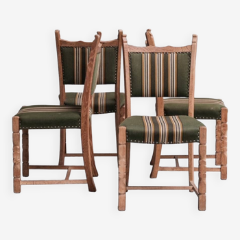Set of Four Oak Danish Mid-Century Dining Chairs attr. to Henning Kjaernulf
