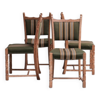 Set of Four Oak Danish Mid-Century Dining Chairs attr. to Henning Kjaernulf