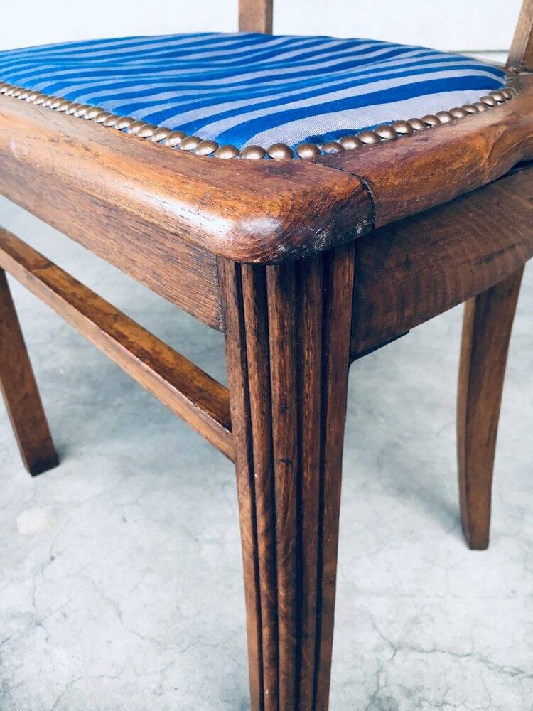 Set of Art Deco Curved Back Side Chairs, France, 1930s