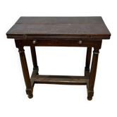 Portuguese Table with Folding Top in Walnut with Detached Columns and Stretcher