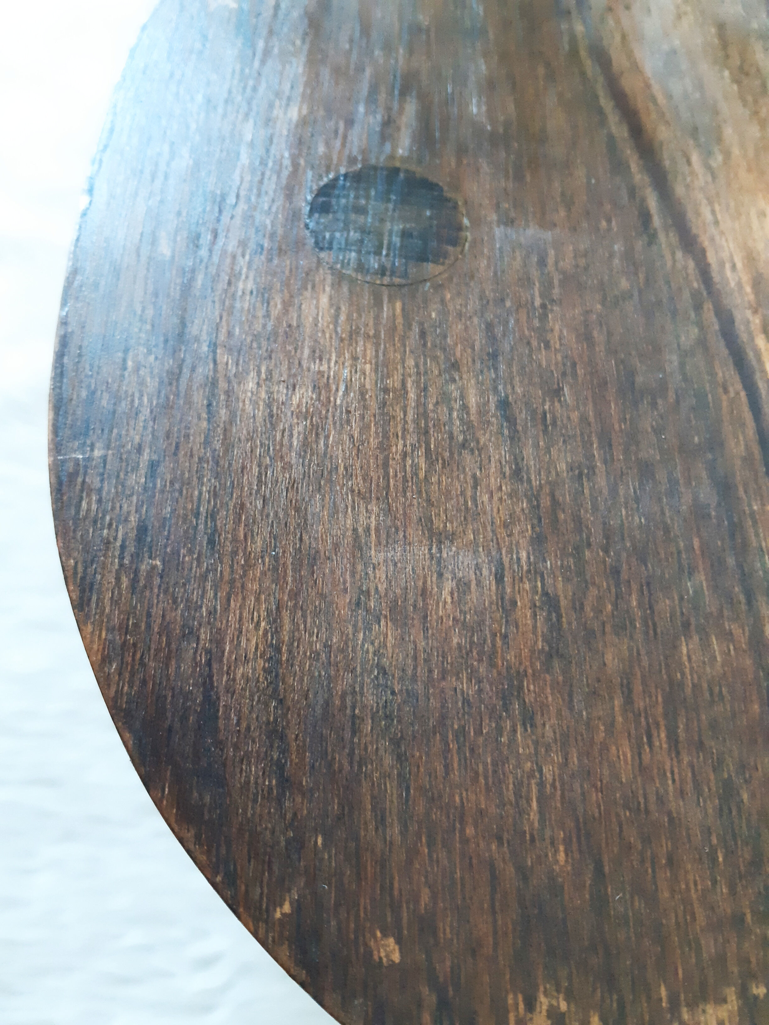 Vintage milking stool , wooden, tripod , 50s