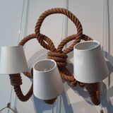 Large 3-light rope wall lamp