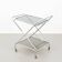 Chrome metal and glass rolling dessert trolley – modernist design, 1970s
