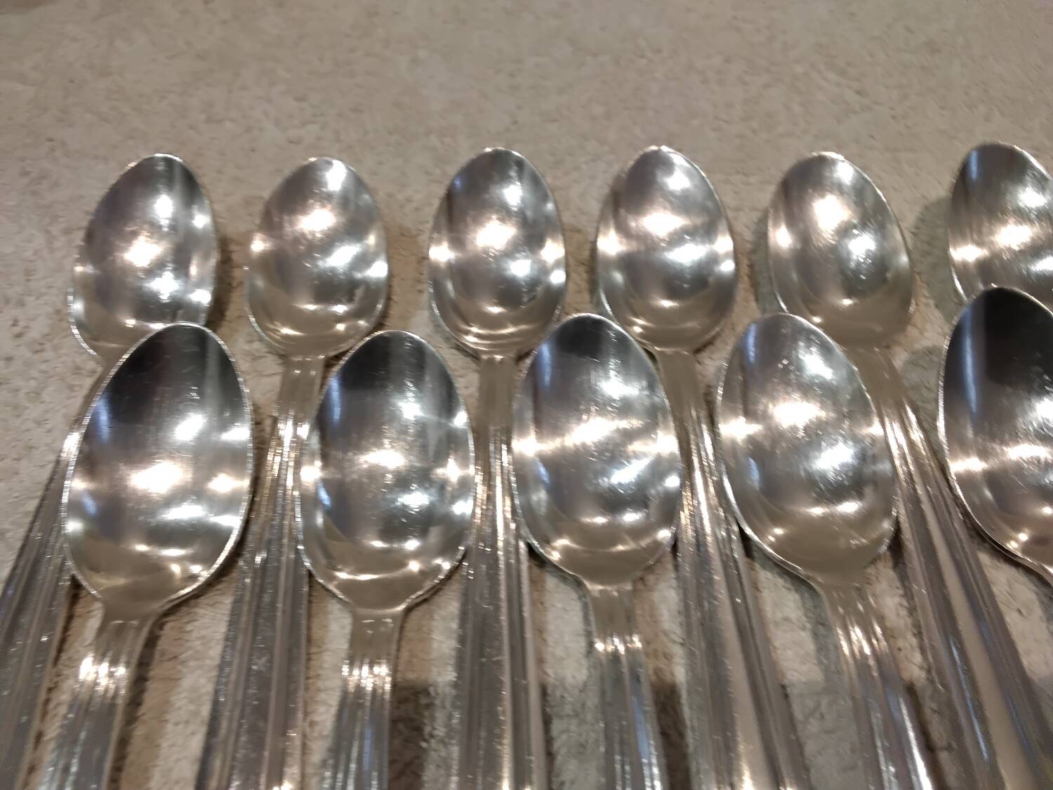 11 silver-plated coffee spoons, goldsmith Argit, art deco style