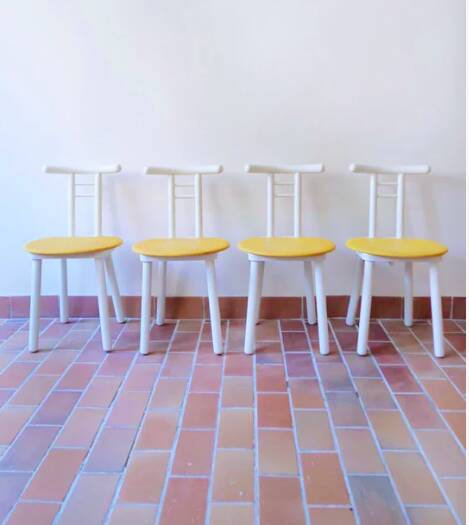 4 two-tone chairs made in Italy