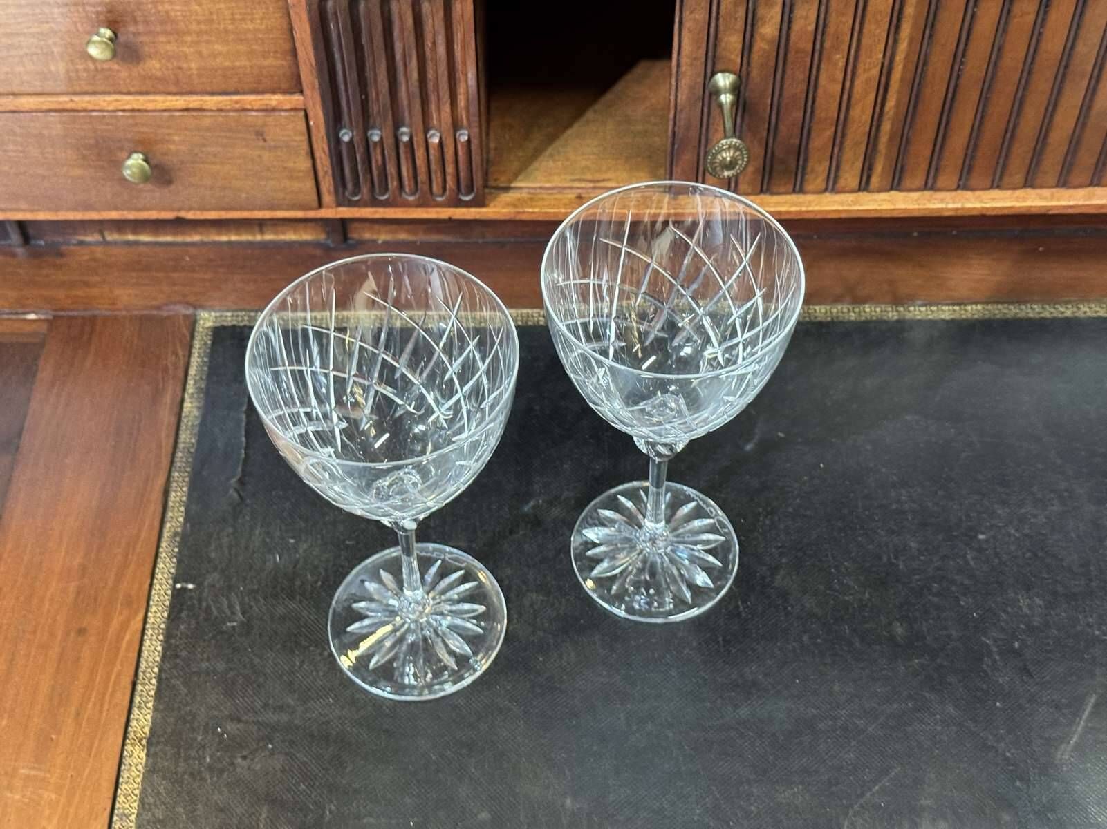 2 verres à pied en cristal DAUM modèle Bolero