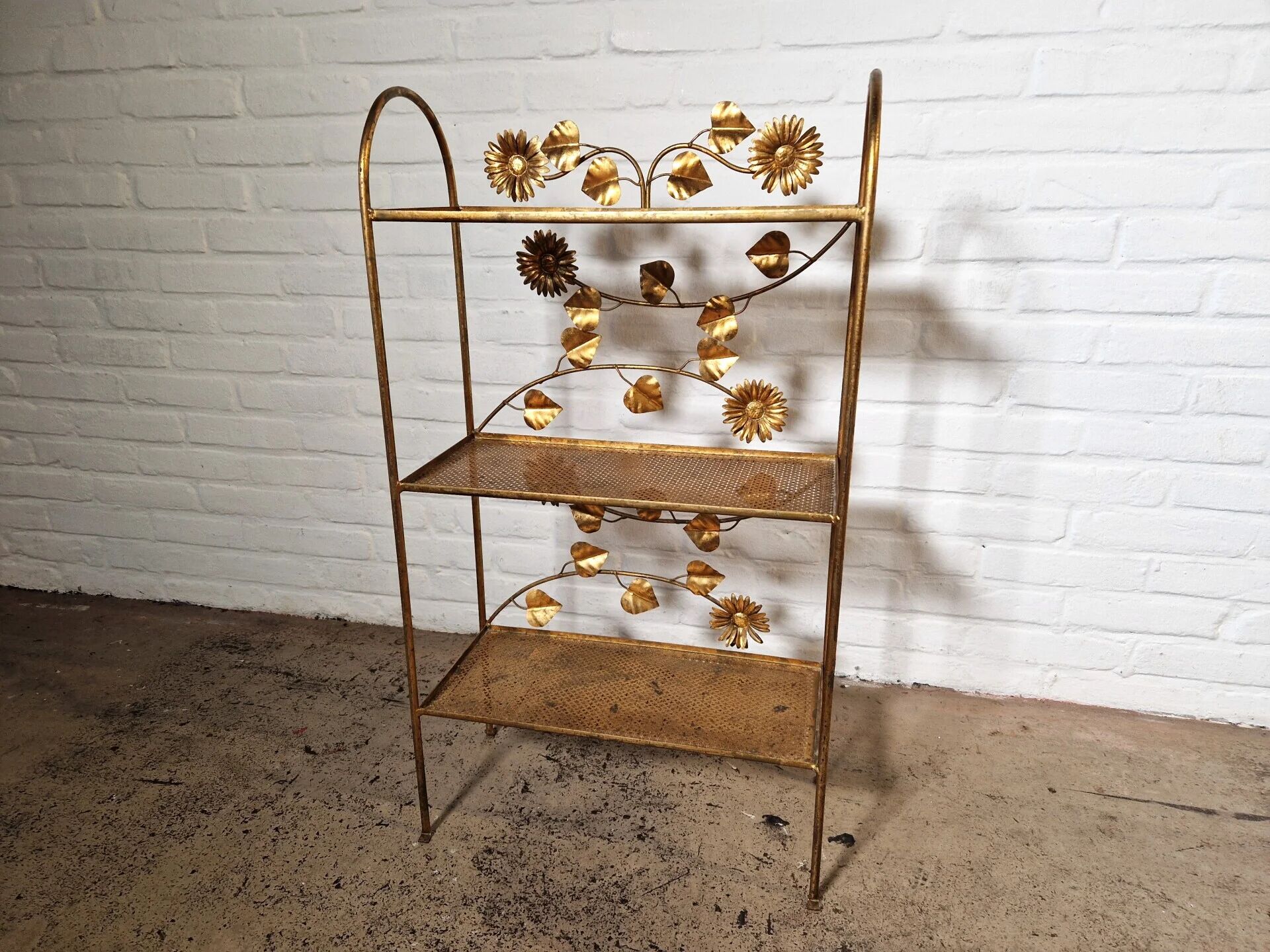 Gilded étagère, French, 1960s