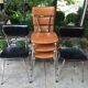 Lot de chaises skaï et chrome vintage