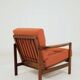 Vintage Armchair Orange Papaya Cushions, Poland, 1960