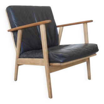 Fauteuil danois en teck et chêne du milieu du siècle, années 1950