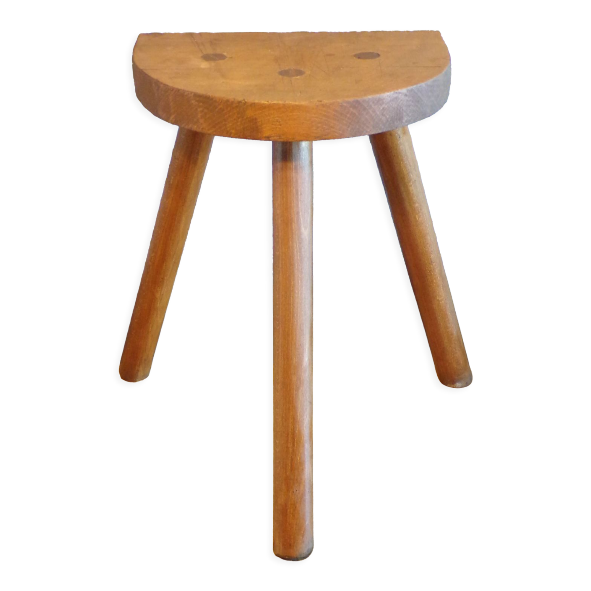 Vintage half-moon farm stool
