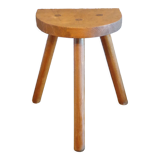 Vintage half-moon farm stool