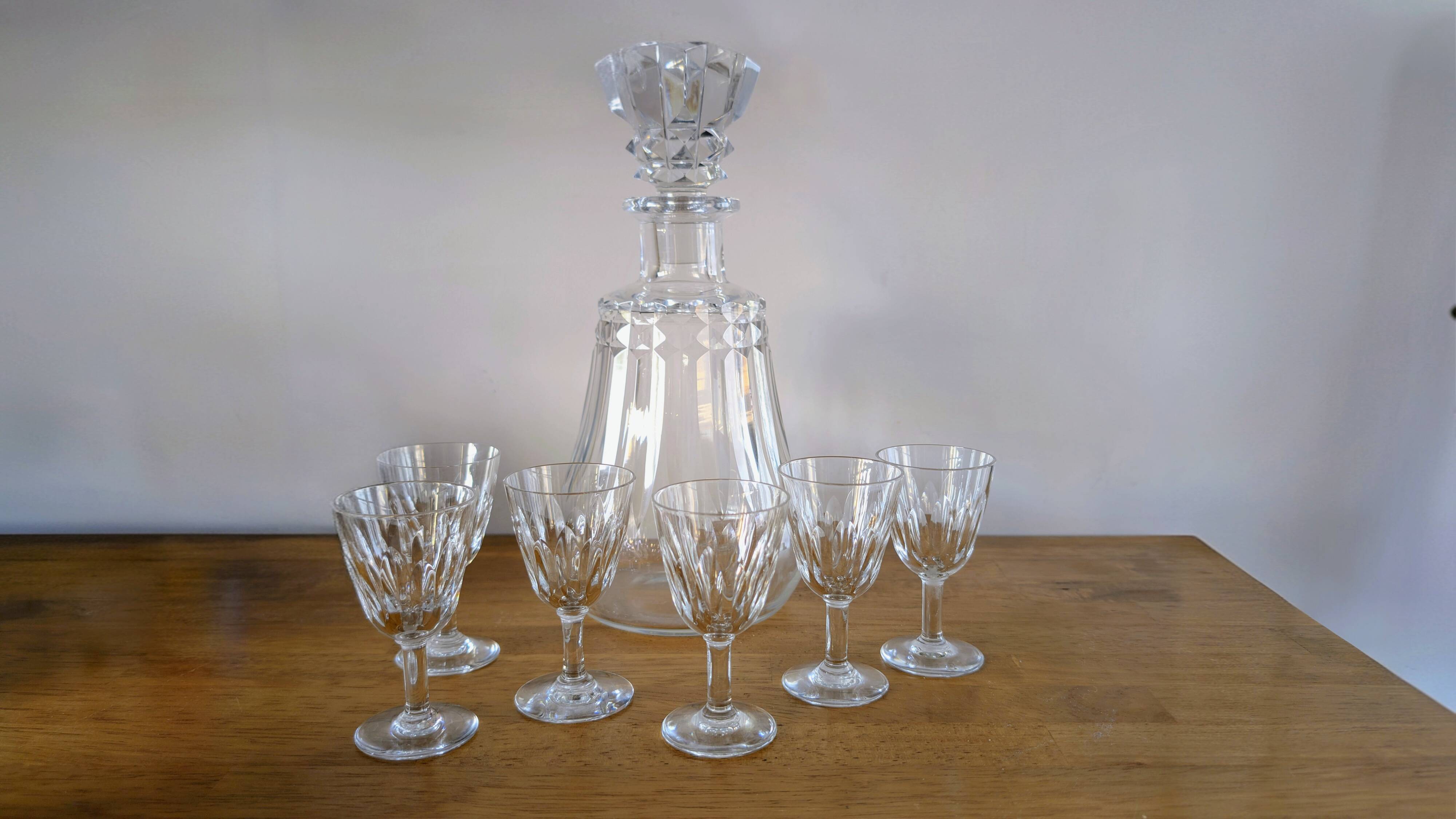 Baccarat crystal liqueur service – refined set - 7 pieces
