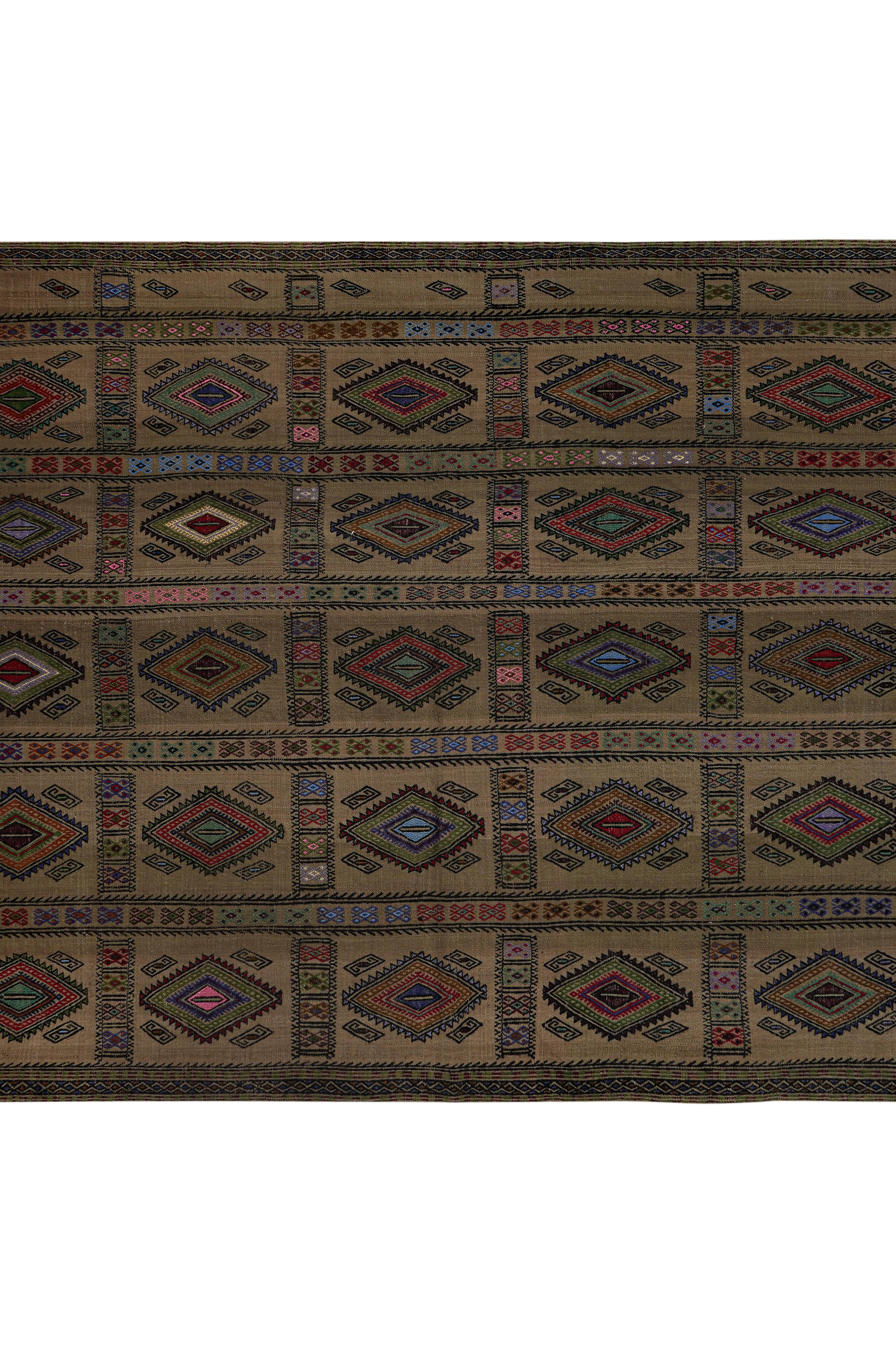 Vintage Turkish Oushak Handwoven Rug 173x236 cm