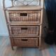 Lot de 2 commodes 3 tiroirs en rotin vintage