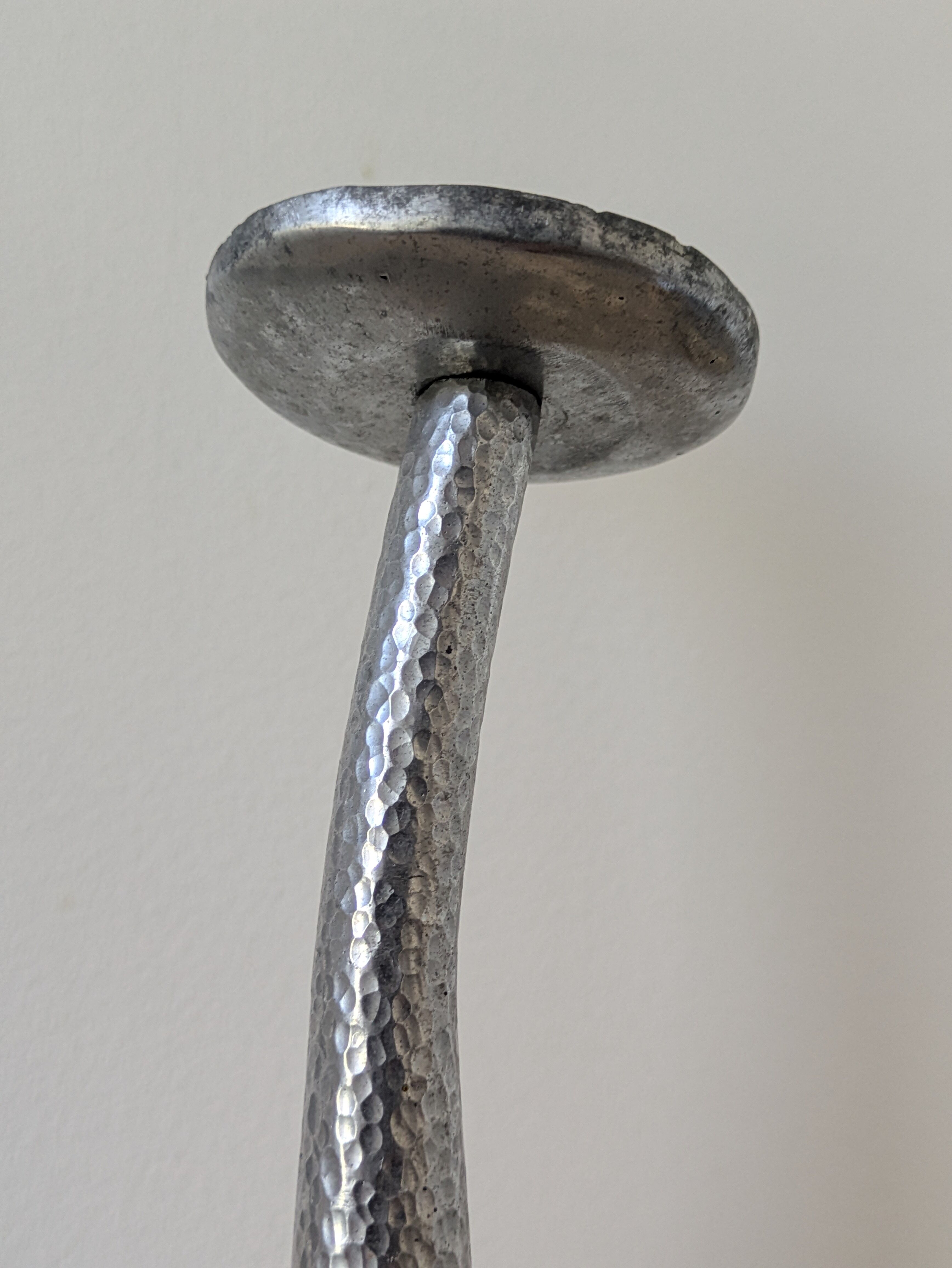 Brutalist hammered candlesticks