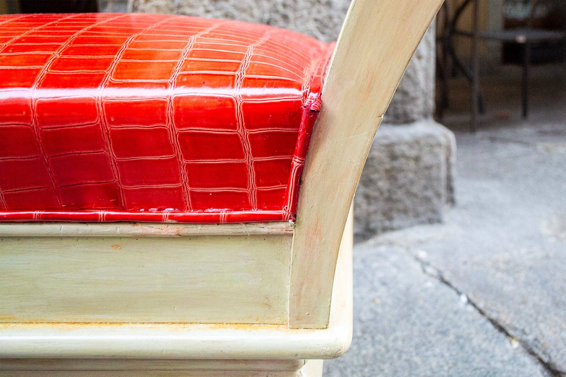 Sgabelli Art Deco in wood, ottone and pelle, Italia, anni '30, set of 2