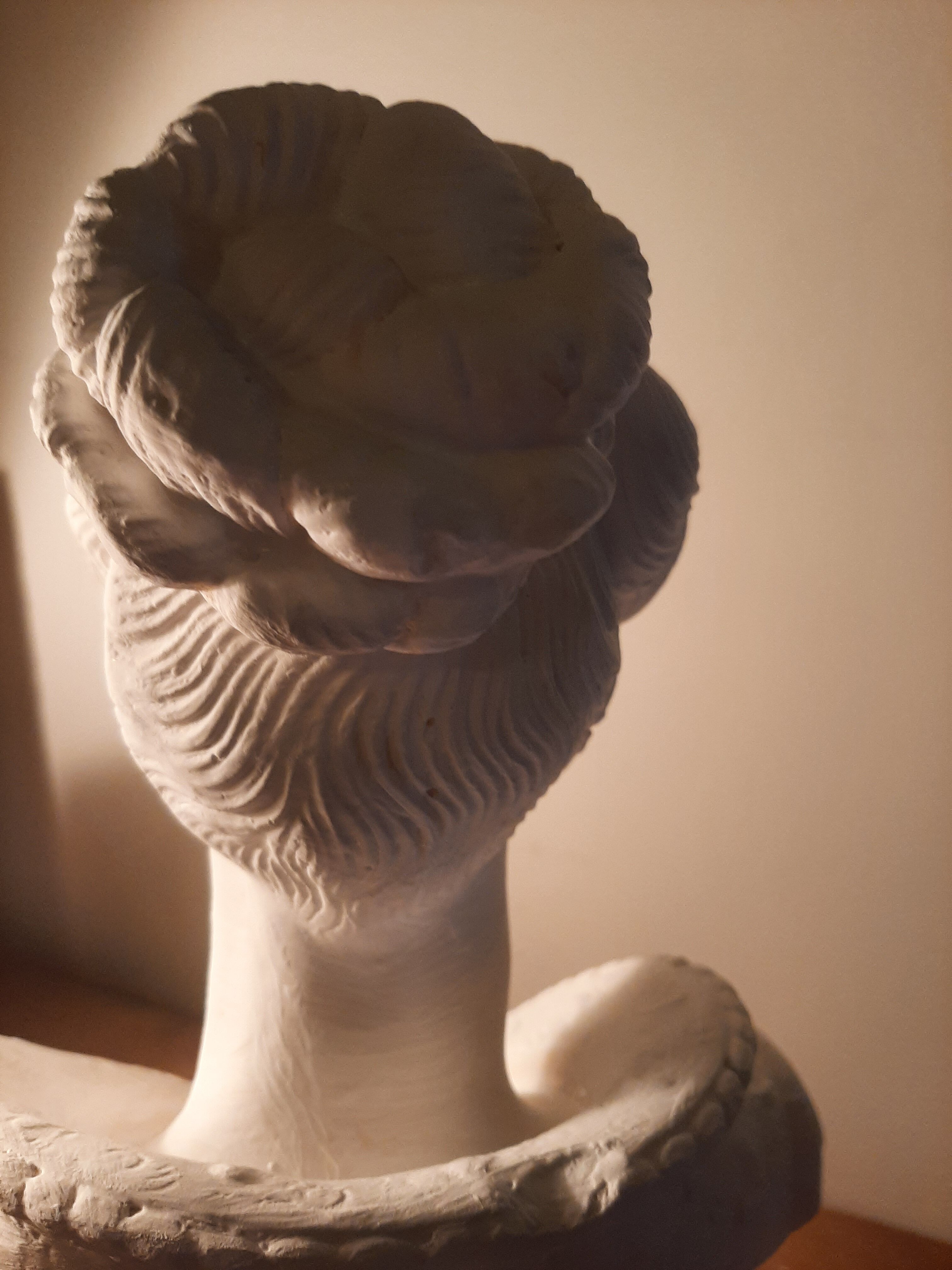 Female bust sculpture plaster