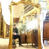 Miroir de cheminée en bois 79x128 cm