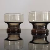 4 vintage 70s smoked glasses