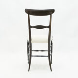 Set of 4 chairs Campanino Chiavari walnut by Fratelli Levaggi 1950