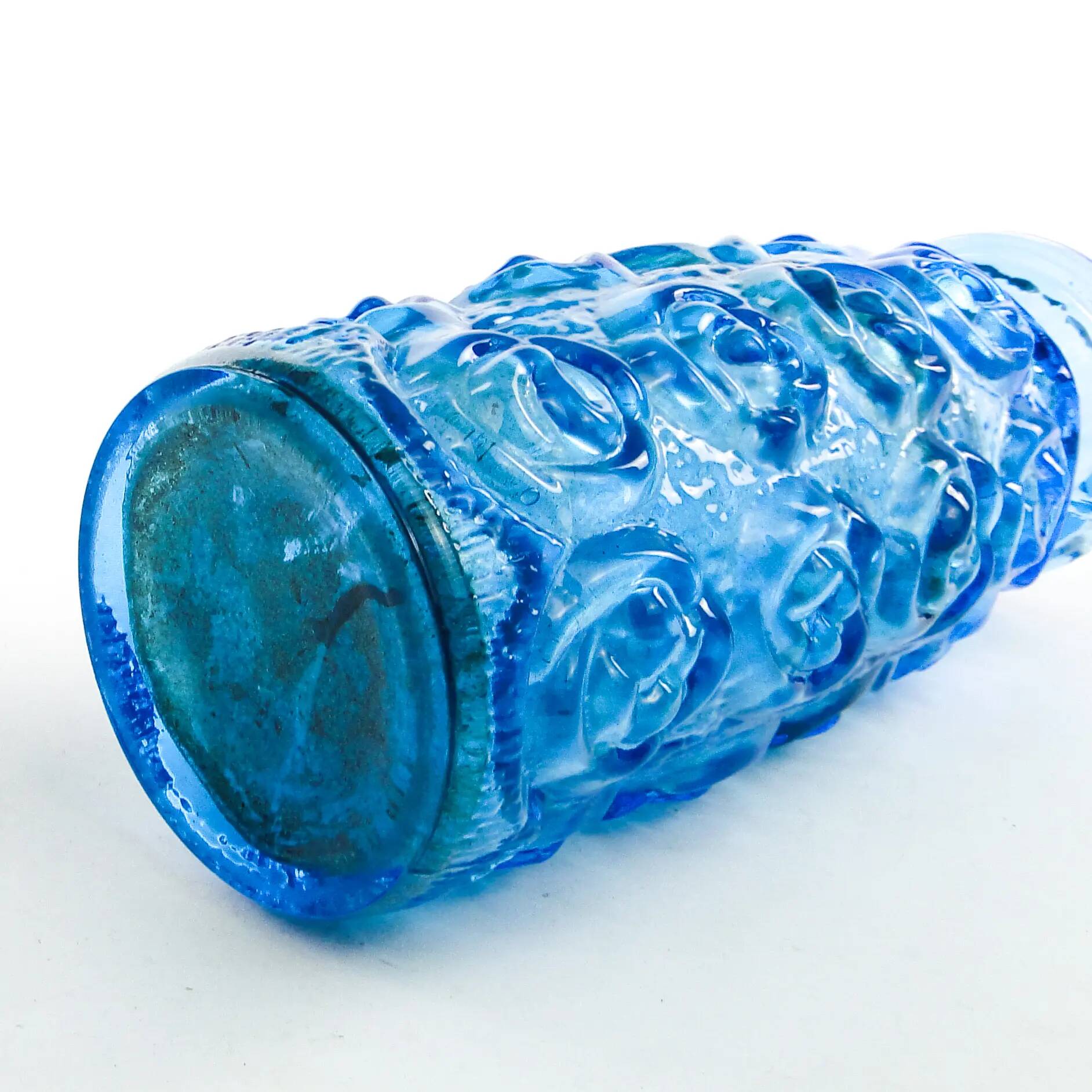 Roses vase mid-century modern, glass, Poland, 1970s