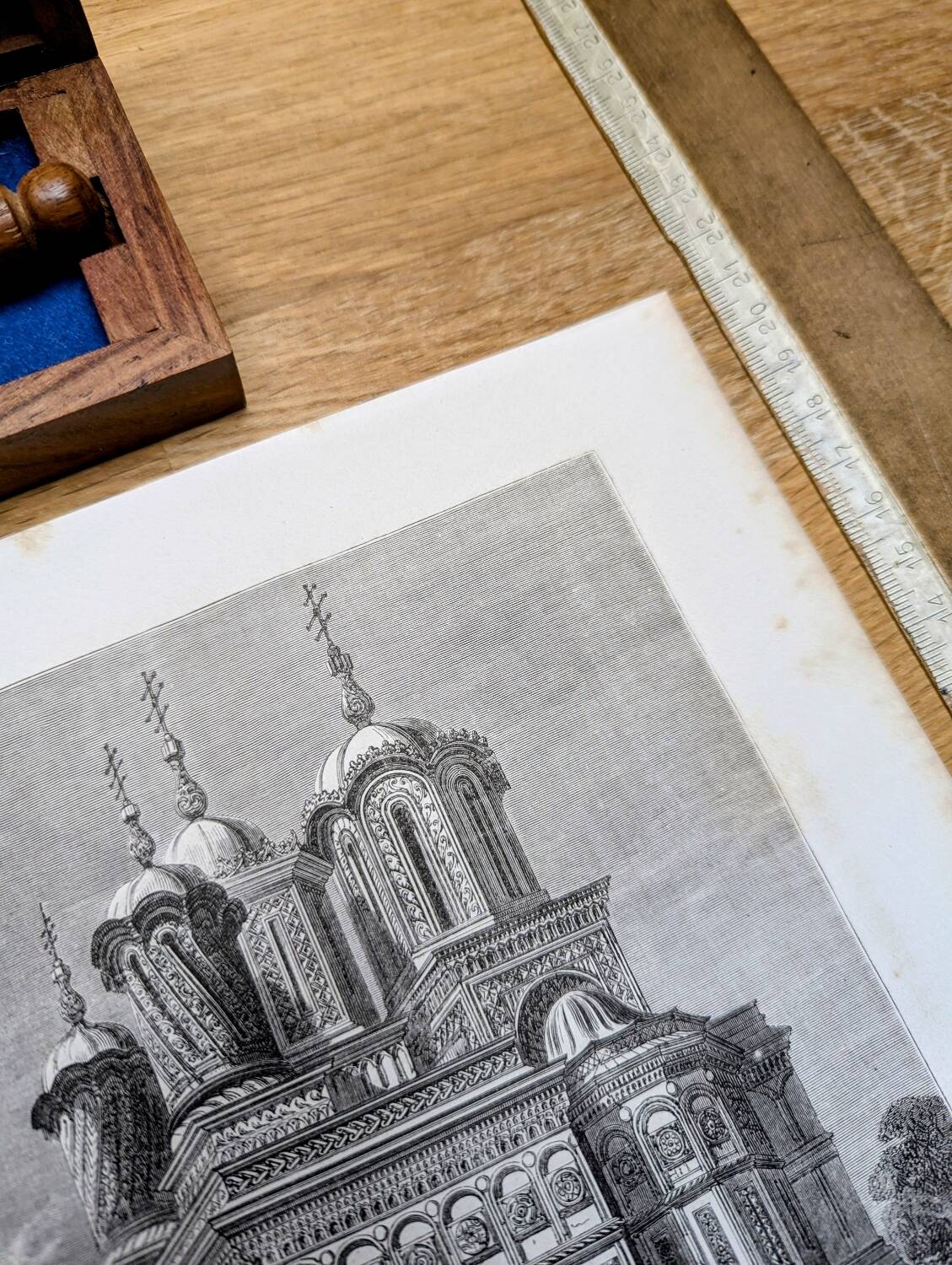 Curtea de Argeș, Romania. Printed illustration from 1866.