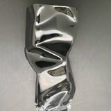 Black tinted glass vase with crumpled effect