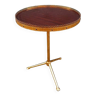 Round formica and gilded brass pedestal table, 1950