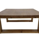 Vintage coffee table pinewood minimalist 1970s design