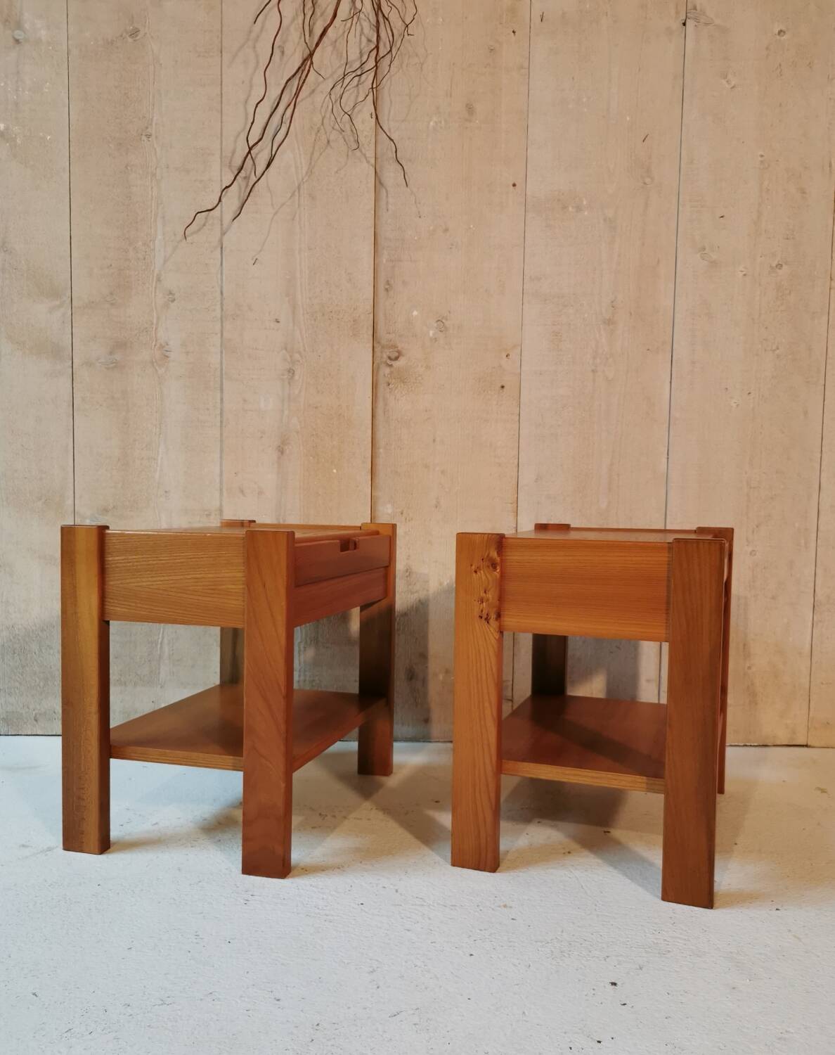 Elm bedside tables