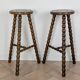 Paire tabourets tripodes