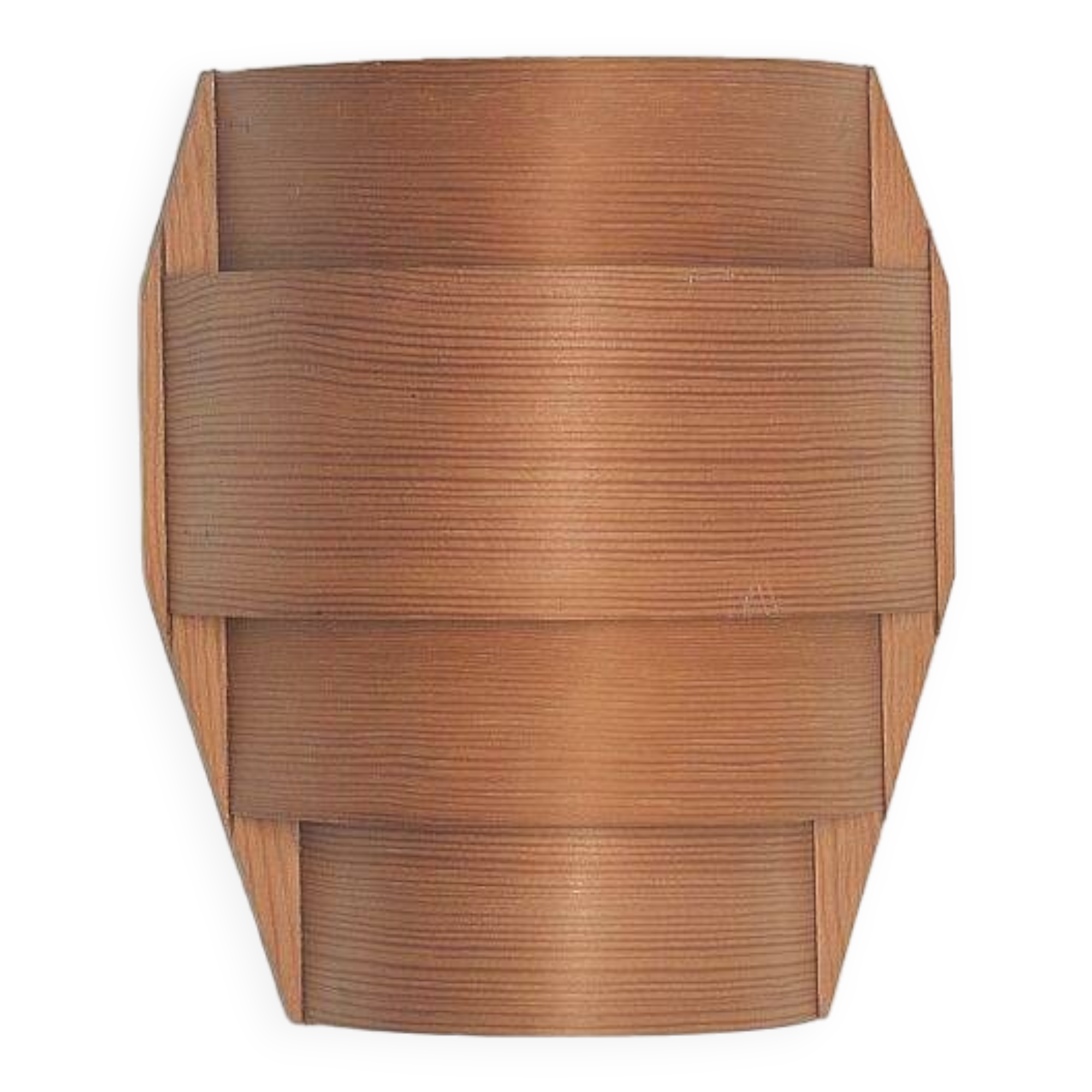 Scandinavian wooden wall lamp in pine veneer, 1960s