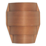 Scandinavian wooden wall lamp in pine veneer, 1960s