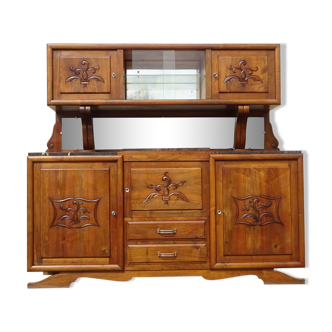 Large 2-part sideboard in solid walnut