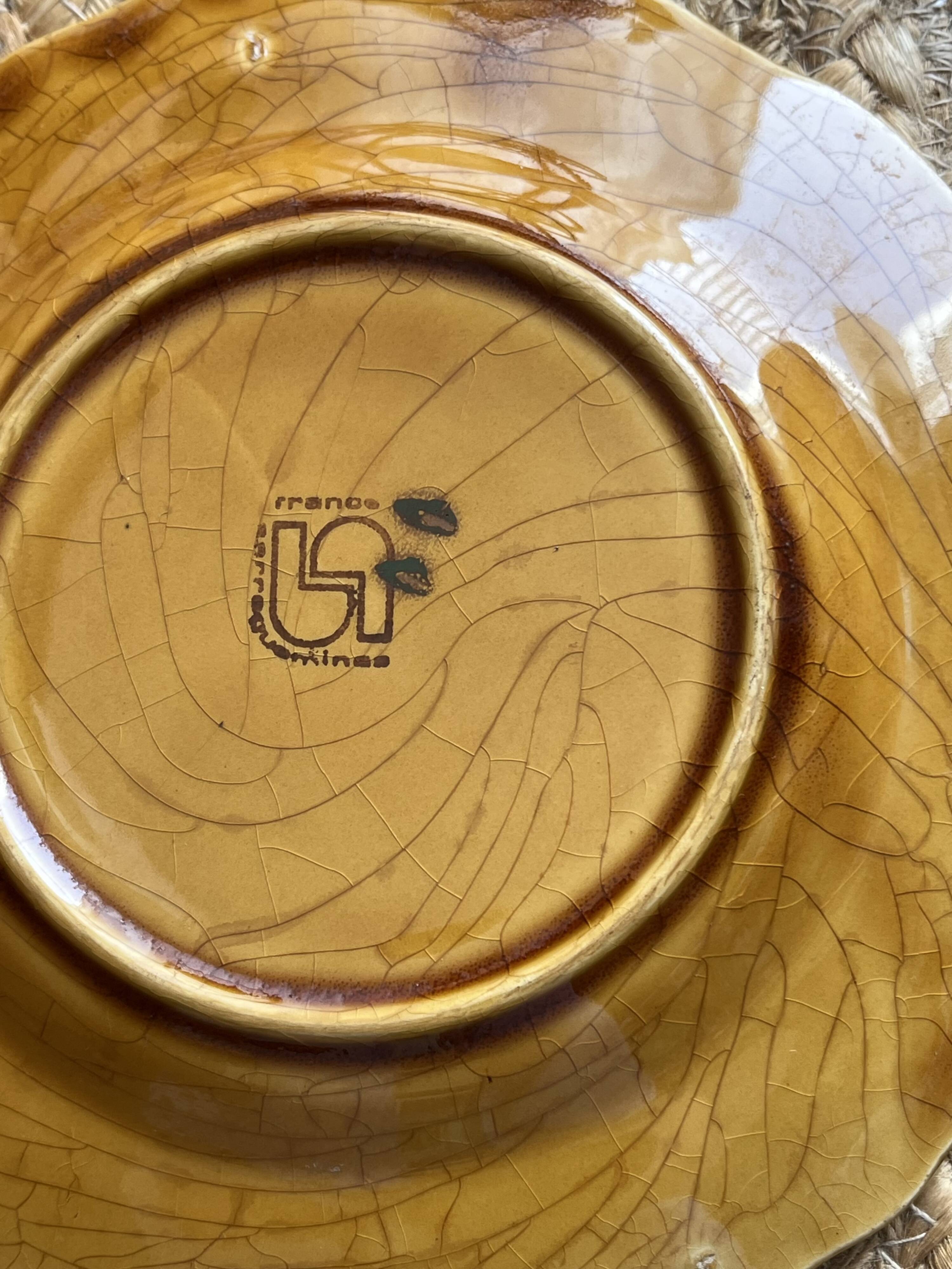 4 barbotine plates from Sarreguemines